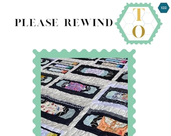 Por favor, rebobine: Patrón de edredón PDF - Descarga digital - Edredón de vídeo retro