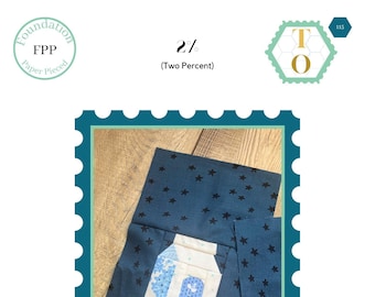 Dos por ciento: un patrón de bloques de papel de base de cartón de leche -Patrón de edredón PDF - Descarga digital