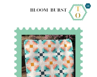 Bloom Burst: Patrón de edredón PDF - Descarga digital