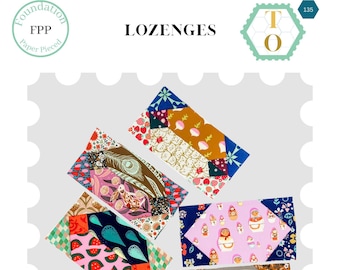 Rombos: Patrón de bloque de edredón en PDF - Descarga digital - Plantillas de bloques de papel Foundation Pieced