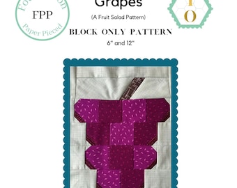 Grapes : A Fruit Salad PDF Block ONLY pattern - Digital Download - Foundation Paper Pieced Block Templates