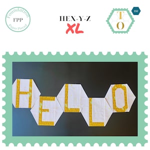 XL: PDF Quilt Pattern - Digital Download - Foundation Paper Pieced Block Templates -  Giant Hexagon Alphabet Blocks