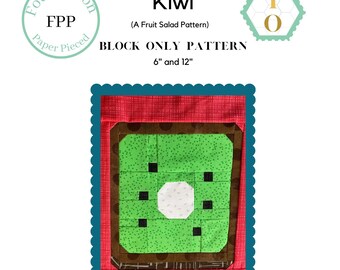 Kiwi: Patrón de ensalada de frutas (SOLO bloque PDF) - Descarga digital - Plantillas de bloques de papel de Foundation Paper Pieced