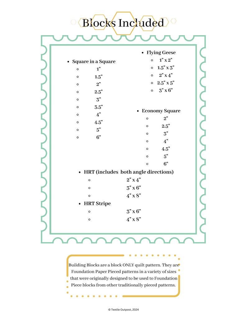 Basic Block Pdf Pattern Building Blocks: PDF Quilt Pattern - Digital Download - Foundation ...