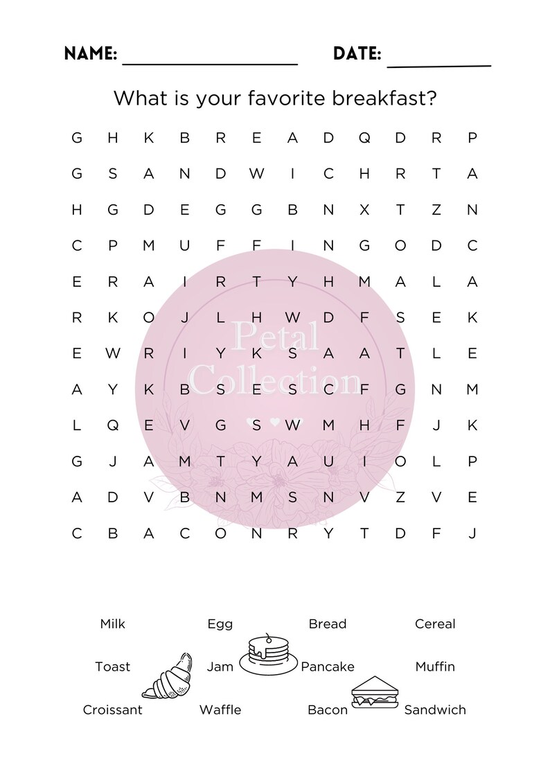 Printable Word Search for Pre School Kids 12 Pages Weekends Fun ...