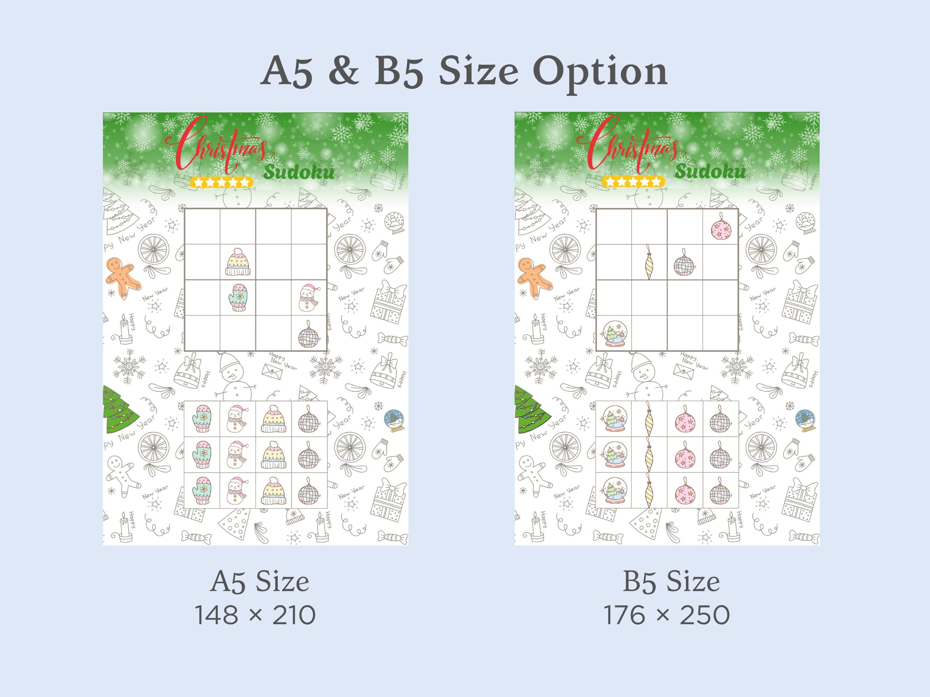 4x4 Christmas Sudoku Printable Kids Winter Activity Picture Sudoku for ...