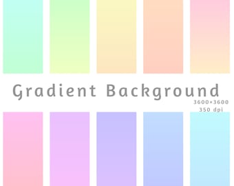 10 Gradient Digital Papers, Gradient Scrapbook Paper, Gradient Backgrounds, Commercial Use Digital Paper, Gradient Patterns