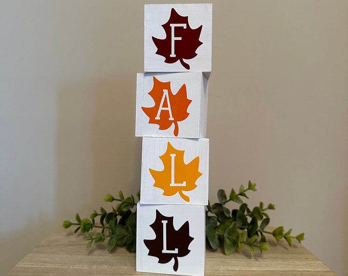 Autumn Leaves Fall Stackable Wooden Blocks - Etsy