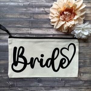 Bride &lt;3 Canvas Makeup Bag