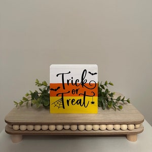 Trick or Treat Mini Wooden Tiered Tray Sign