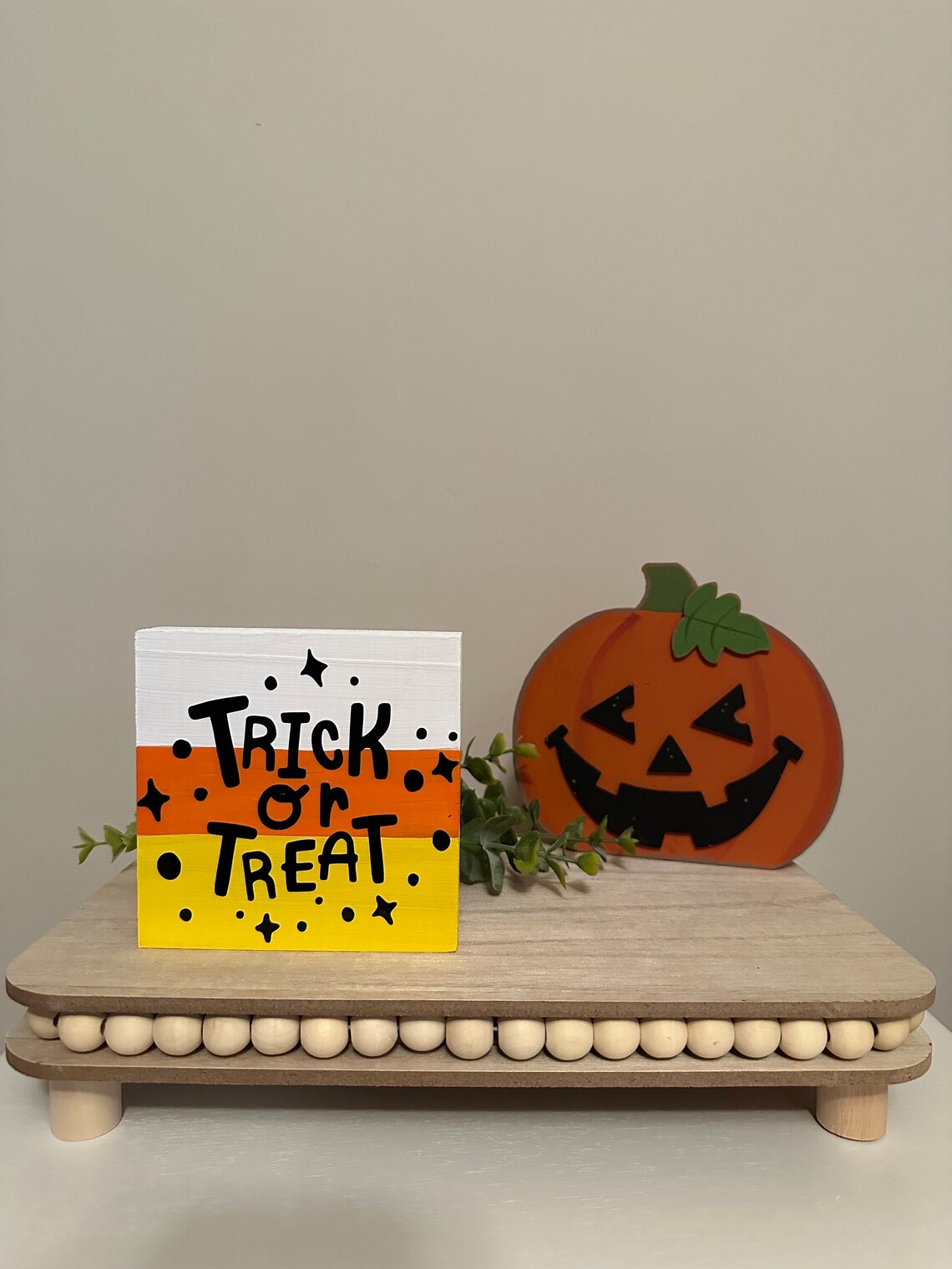 Candy Corn Trick or Treat Halloween Tiered Tray Sign - Etsy