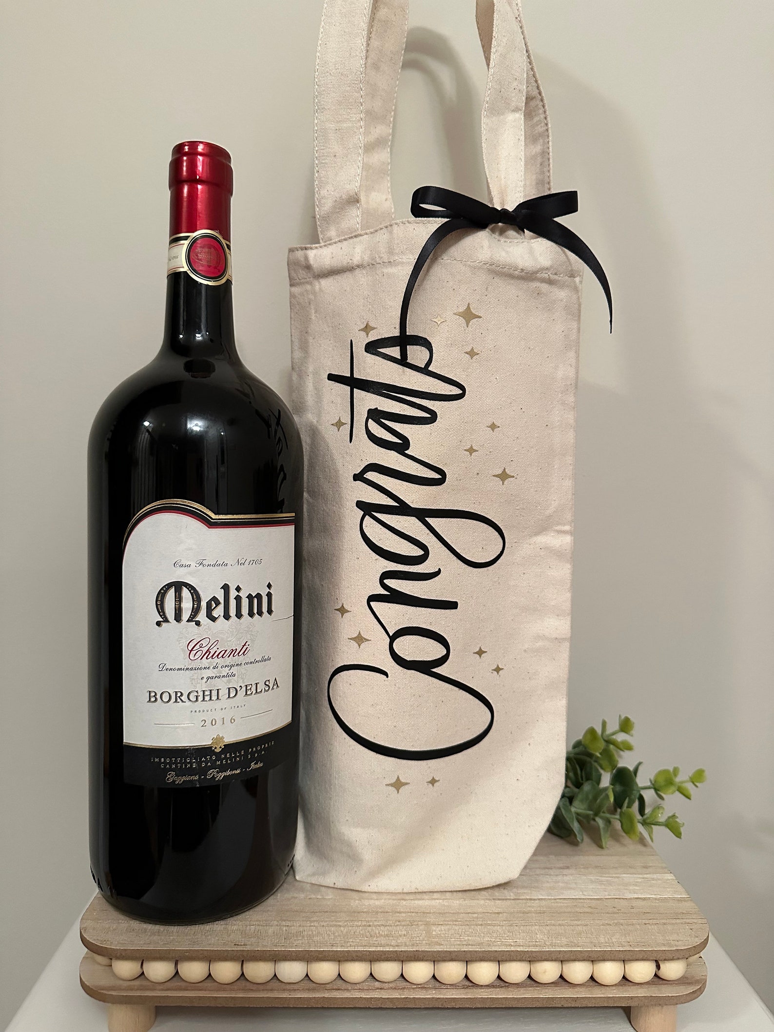 Congrats Reusable Wine Tote Gift Bag Etsy