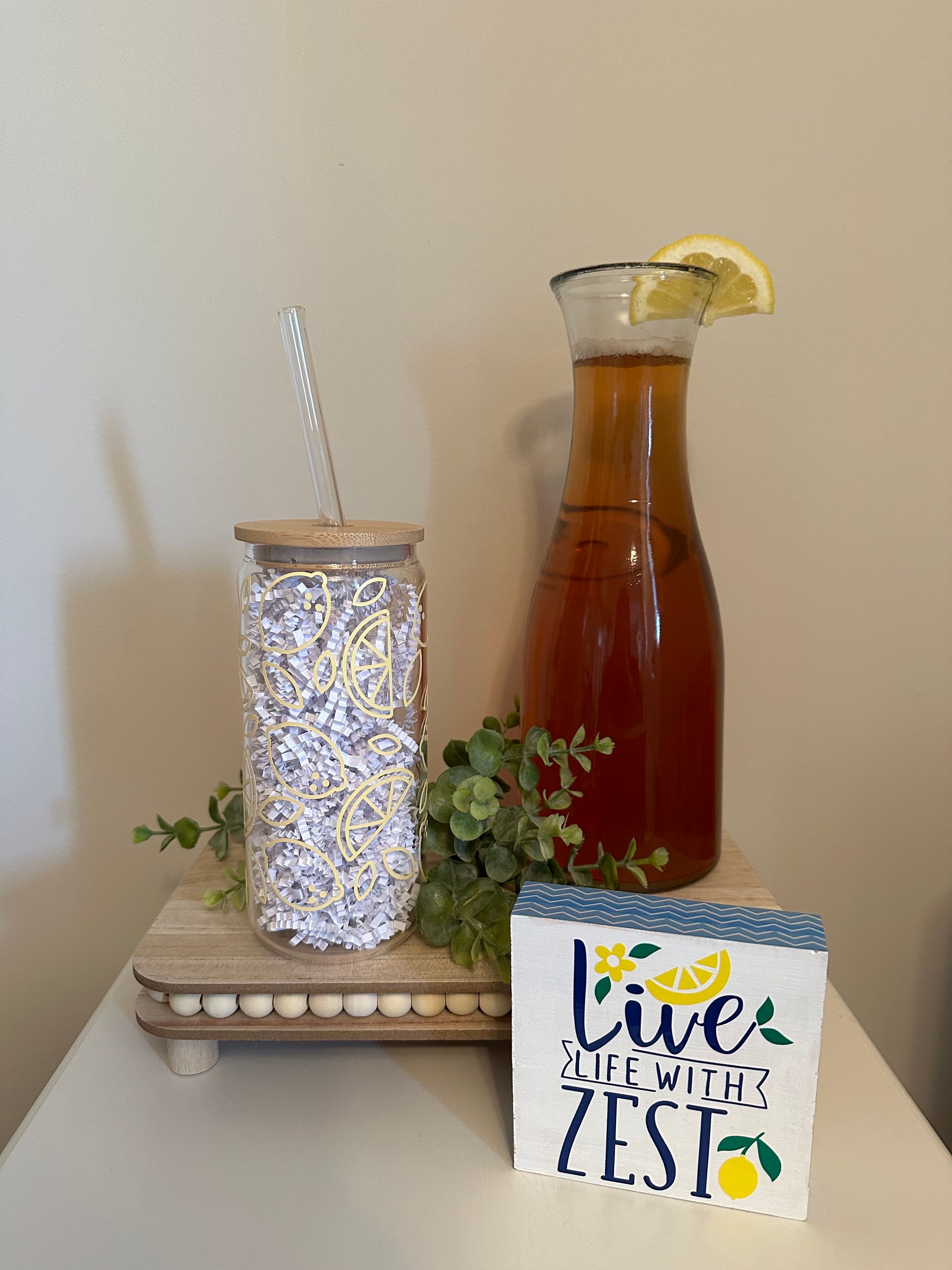 Live Life With Zest Lemon Tiered Tray Sign Etsy