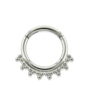 16g Implant Grade Titanium 7 Double Bao Hinged Hoops for Septum, Earlobes and Daith Piercings