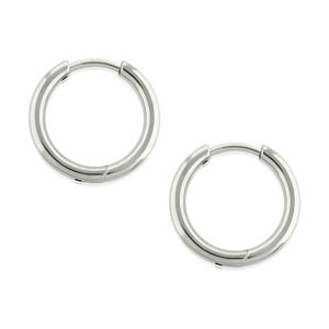 A Pair of 18g Implant Grade Titanium Hoop Earrings 2.0mm thick outside layer.