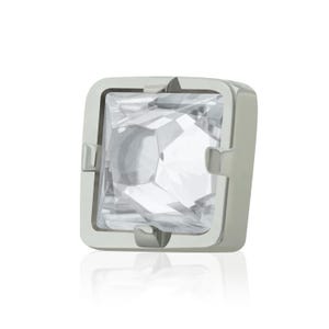 Ajuste de punta cuadrada de titanio de grado de implante de 16 g a 18 g. Parte superior roscada, funciona con NUESTROS respaldos roscados de 18 g y 16 g.
