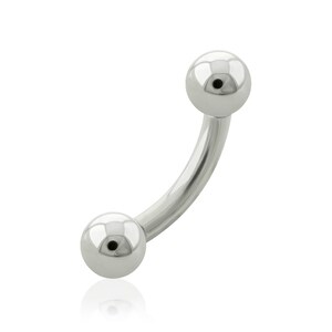 Piercing Curvo em Titânio Grau Implante 14g com Rosca Interna, Curvas Básicas para Umbigo, Olhos de Cobra, Christina, Piercings Grossos.