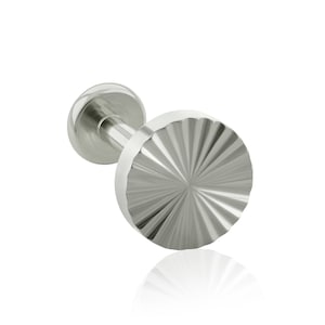 16g-18g Implant Grade Titanium Threaded Flat Stripes END & Labret, 16g or 18g BIG Flat Back (Top and Bottom)