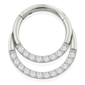 16g Implant Grade Titanium Double Titanium Hinged Hoop para piercings de cartilagem, septo e lóbulo