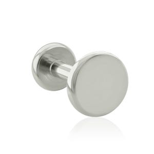 16g-18g Implant Grade Titanium Threaded Flat Disk END & Labret, 16g or 18g BIG Flat Back (Top and Bottom)