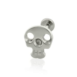 18g-16g Implant Grade Titanium Threaded Skull END & Labret, 16g or 18g SMALL Flat Back, (Top and Bottom) for earlobe piercings