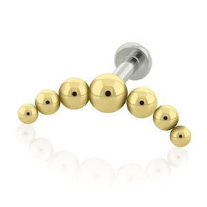 Threaded End & Labret Implant Grade Titanium Seven Ball with 16g -18g SMALL Back helix catilage piercing