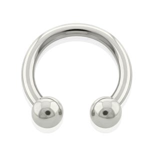 16g Implant Grade Titanium Horseshoe, Circular Barbell internally threaded with Ball