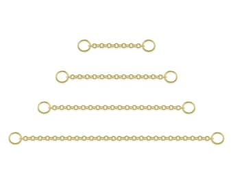 Solid 14K Gold Earring Chain: Nickel-Free Cable, Hanging Chain with O-Ring