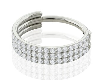 16 g titanium TRIPLE scharnierring van implantaatkwaliteit met zirkonia aan de zijkant
