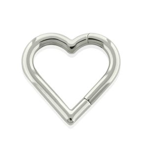 Argola articulada em forma de coração de titânio de grau de implante de 16g, joias para piercings Daith