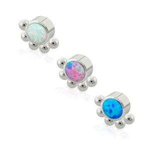 16g-18g Thread Accessories Titanium Queen Bezel setting Opal 0.9mm threading pattern. It works with 18g and 16g Ruwse threaded backs