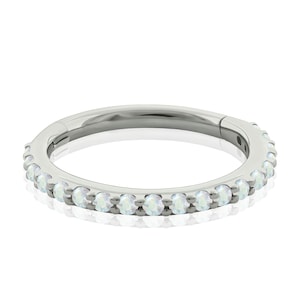 16g Implant Grade Titanium Hinged Hoop Side Facing IRIDESCENT CZ para piercings Daith, Helix, Cartilagem e Lóbulo