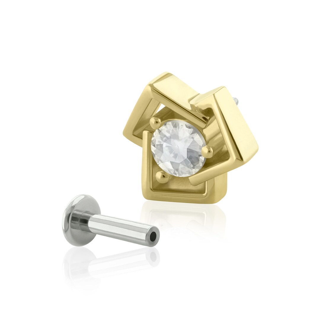 A Solid 14K Gold Triple Squared END With Implant Grade Titanium ...