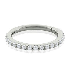 Clicker Ring: 14g Titan Seitlich KLARER Cubic Zirkonia für Daith, Helix, Knorpel und Lobe Piercings