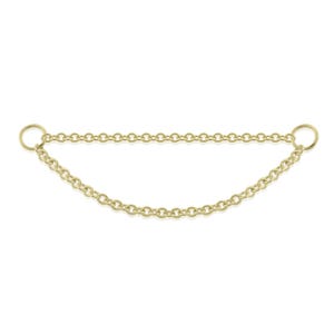 Solid 14K Gold Double Chain, Cable Hanging Chain with O-Ring for earring chains