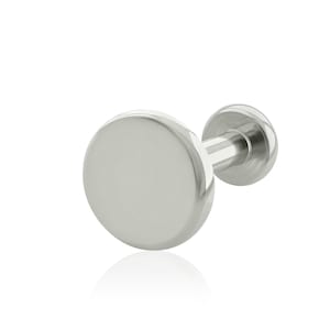18g-16g Implant Grade Titanium Threaded Flat Disk END & Labret, 16g or 18g SMALL Flat Back, (Top and Bottom) for earlobe piercings