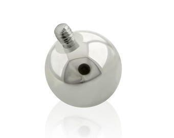 16g-18g Thread Accessories: Titanium Ball works with 14g threaded back