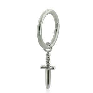 20g - 18g - 16g Huggie Hoop Ohrringe Titan schlichte Creole mit Schwertanhänger.