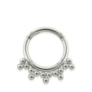 Anneaux clicker : 16 g, titane, 5 pics Bao, anneaux articulés pour le septum, les lobes d'oreilles et les piercings Daith