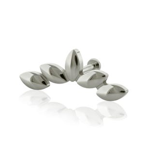 18g-16g Implant Grade Titanium Threaded Olive leaf cluster END & Labret, 16g or 18g SMALL Flat Back, (Top and Bottom) for earlobe piercings