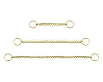 Earring Chain: Solid 14K Gold Nickel Free Box, Hanging Chain with O-Ring, differents lengths