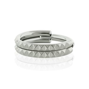 Double pyramide latérale en titane de qualité implantaire, 16 g, découpe des cerceaux à charnière pour les piercings aux oreilles, au tour et au cartilage