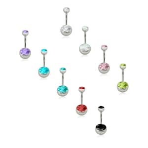 Bauchnabel Ring 14g Titan Nabel Kurven Kristall Lünette Einstellung Zirkonia Bauchnabel Piercing Implant Grade Titanium Nabelschmuck