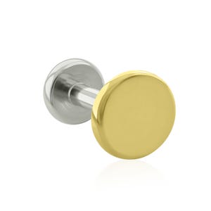 16g-18g Implant Grade Titanium Threaded Flat Disk END & Labret, 16g or 18g BIG Flat Back (Top and Bottom)