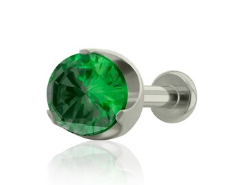 16 g - 18 g titanium implantaat, plat stiftzetting 3 zirconia KLEIN Achterkant met interne schroefdraad
