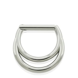 16g Implant Grade Titanium Double Hinged Hoops for cartilage, Septum and Earlobe Piercings