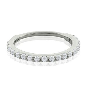 Clicker Ring: 20g Titanium Side CLEAR Cubic Zirconia for Daith, Helix, Cartilage and Lobe Piercings