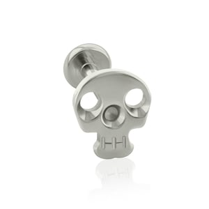 16g-18g Implant Grade Titanium Threaded Skull END & Labret, 16g or 18g BIG Flat Back (Top and Bottom)