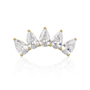 16g 18g Gwintowane końcówki Implanty Tytan Cyrkonia Sześcienna Zestaw zębów Korona Łezka Gwintowanie Chrząstka Helix Piercing