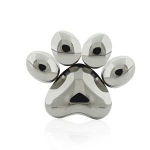 Threadless Accessories: Implant Grade Titanium Paw Print end, 0.46mm Pin Size compatible with RUWSE Backs, animal lover jewelry.